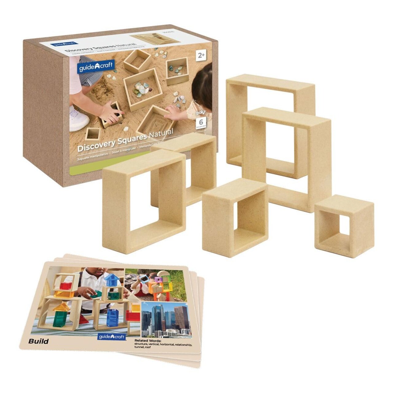 Kaplan Early Learning Company Discovery Squares - Natural - 6 Pieces